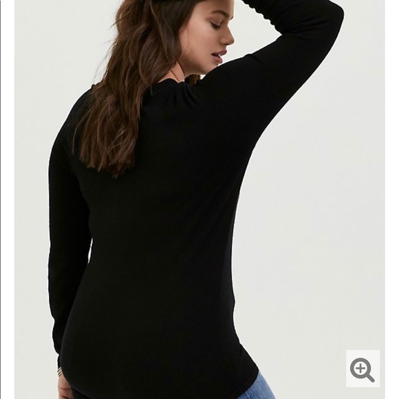 Torrid Black Lattice Front Knit Sweater size 2X - Picture 4 of 11